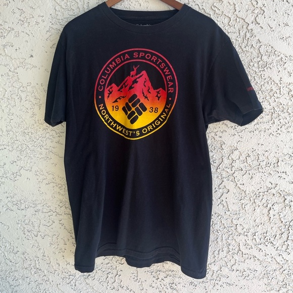 COLUMBIA Red/Yellow Hunting Graphic Short Sleeve Tee Men’s Large - Picture 2 of 7